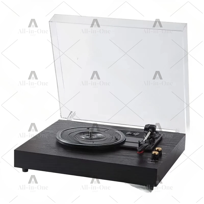 Acrylic Dust Cover Vinyl Record Player Desktop Dual Speaker System Vinyl Gramophone Wooden Gramophone