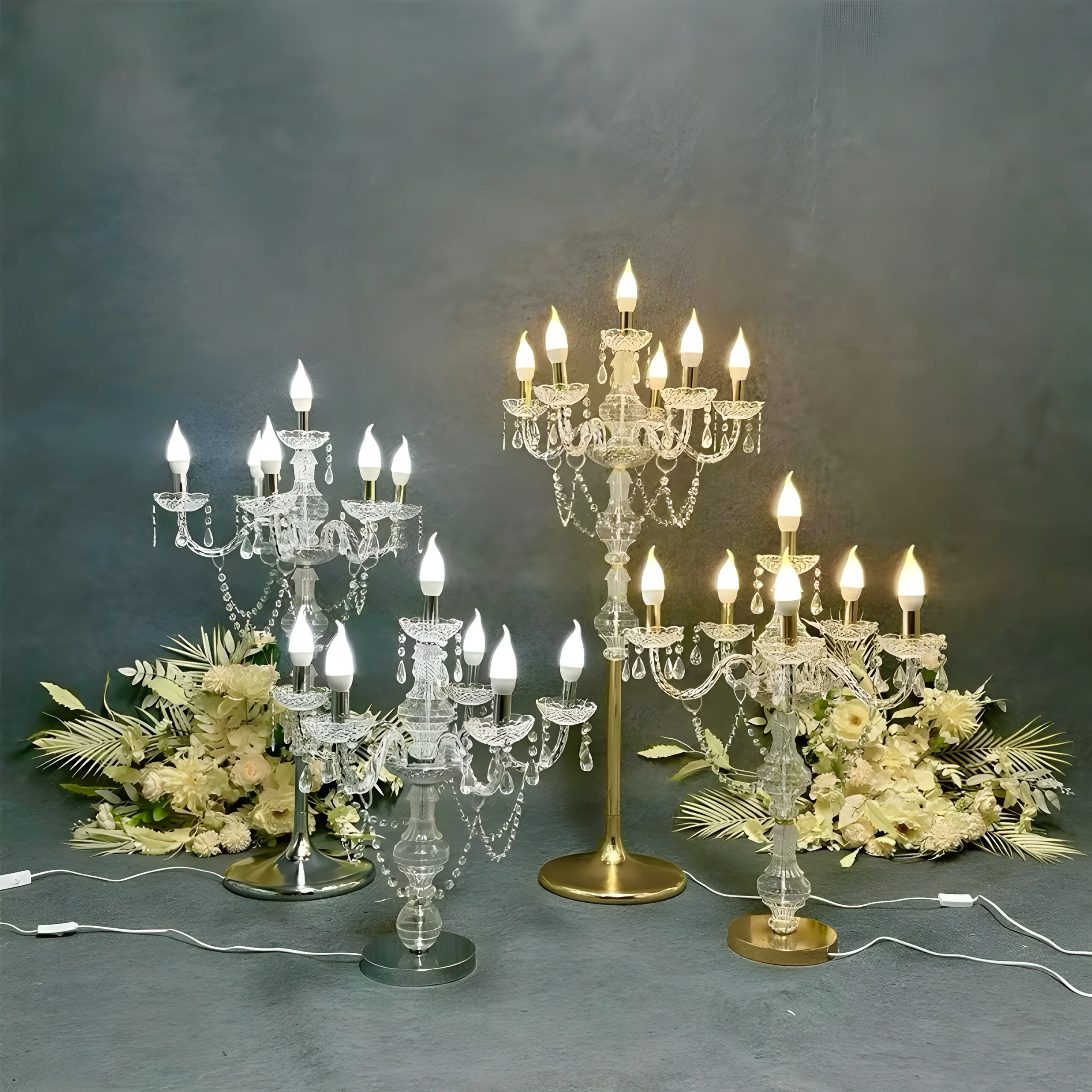 

New acrylic transparent European lamp street lead luminous wedding props T-table photo area welcome area wedding decoration