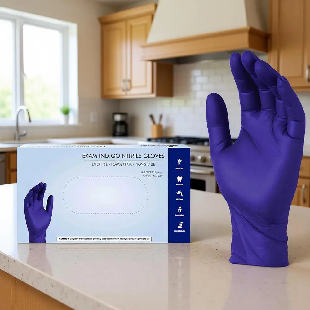 

Одноразовые нитриловые перчатки толщиной 4 мил, размер L, 1000 штук, медицинского класса, без латекса, цвет индиго