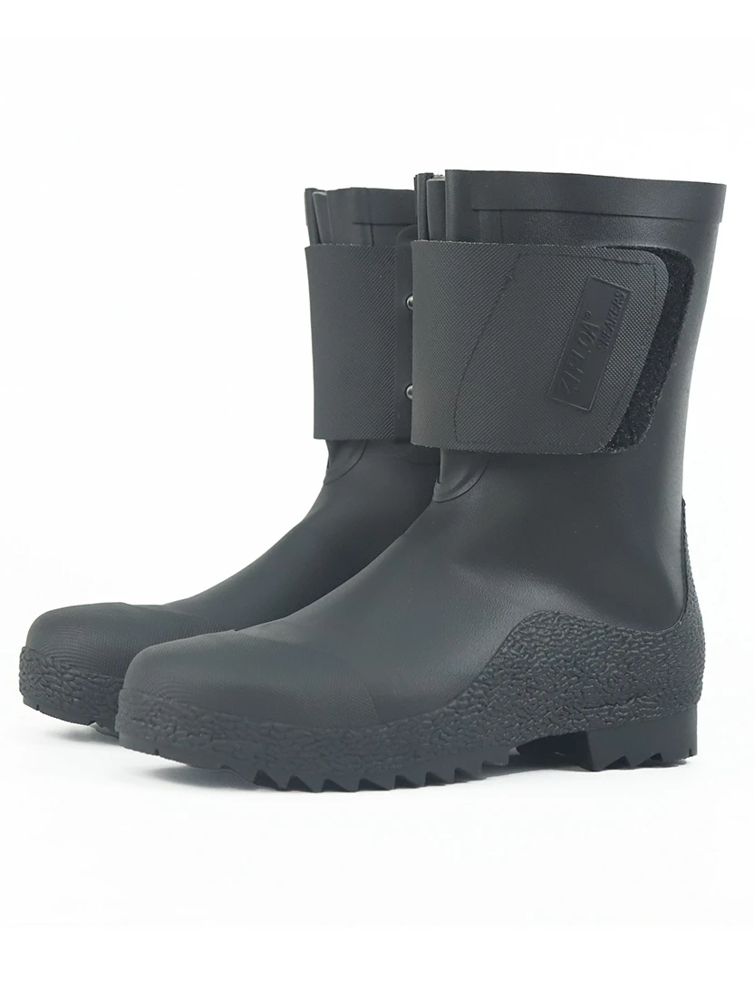 

New Men's Mid-Calf Safety Rain Boots Steel Toe Work Shoes Waterproof Protection Boots Rubber Outsole Comfortable EVA Insole