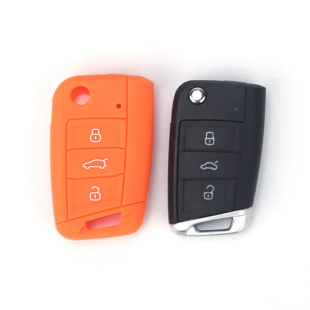 

Car Key Case Cover Silicone For VW Golf 7 MK7 MK 7 POLO T Roc Skoda Octavia A7 Fabia Leon Rapid Karoq SEAT Leon Ateca Ibiza