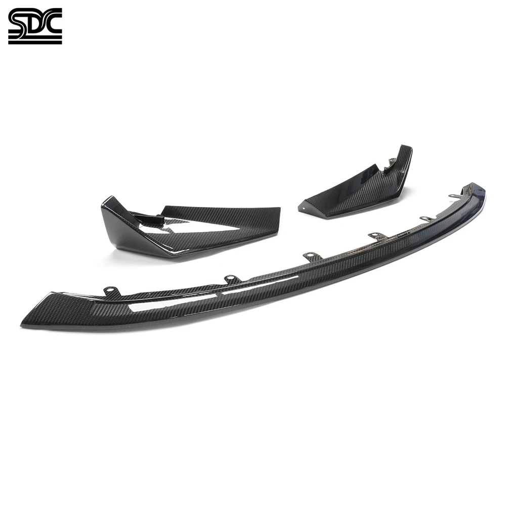 CSL ريال ألياف الكربون الجافة الجبهة الشفاه لسيارات BMW M3 G80 M4 G82 2021 + M3 المنافسة كامل ألياف الكربون المصد الأمامي الفاصل 3 قطعة/المجموعة #4