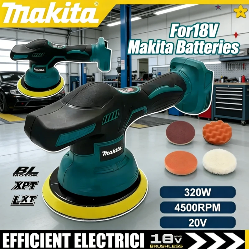 

Беспроводная полировальная машинка Makita с цифровым дисплеем, 8 режимов, электрическая полировальная машина для авто, 18В, электроинструмент для вощения и полировки автомобилей
