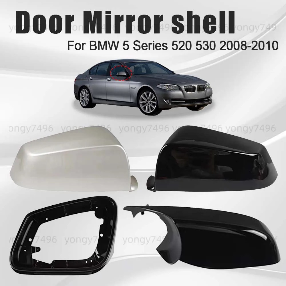 

Protective Cover Door Mirror Shell For BMW 5 Series 520 530 2008 2009 2010 Picture Frame Lens Bottom Shell Golden White Black