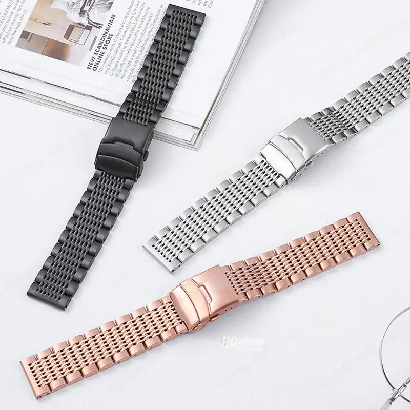 Solid Metal Band 18mm 20mm 22mm 24mm Stainless Steel Bracelet Universal Strap for Samsung Watch 4/5/3 Belt for Seiko Wristband