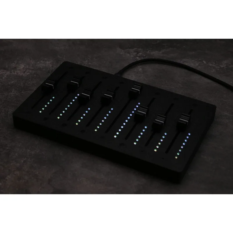 VU Lamp 8 Track MIDI 10cm Fader Controller Level Lamp MIDICC Expression Drawing EM-VU8