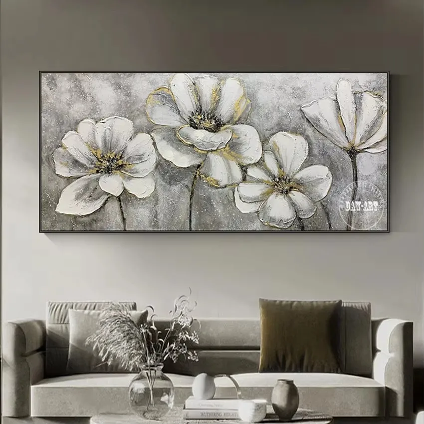 

Оригинальная ручная роспись, современная картина маслом с цветами, холст, домашний декор стены, произведения искусства без рамы, новый дизайн, абстрактная картина