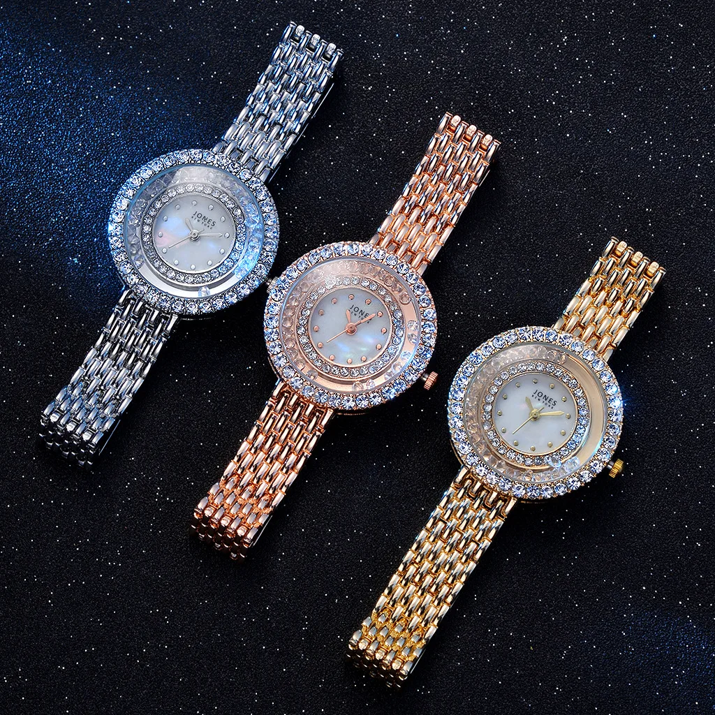 Reloj de moda con diamantes para mujer, pulsera informal de lujo, relojes de cristal, femenino