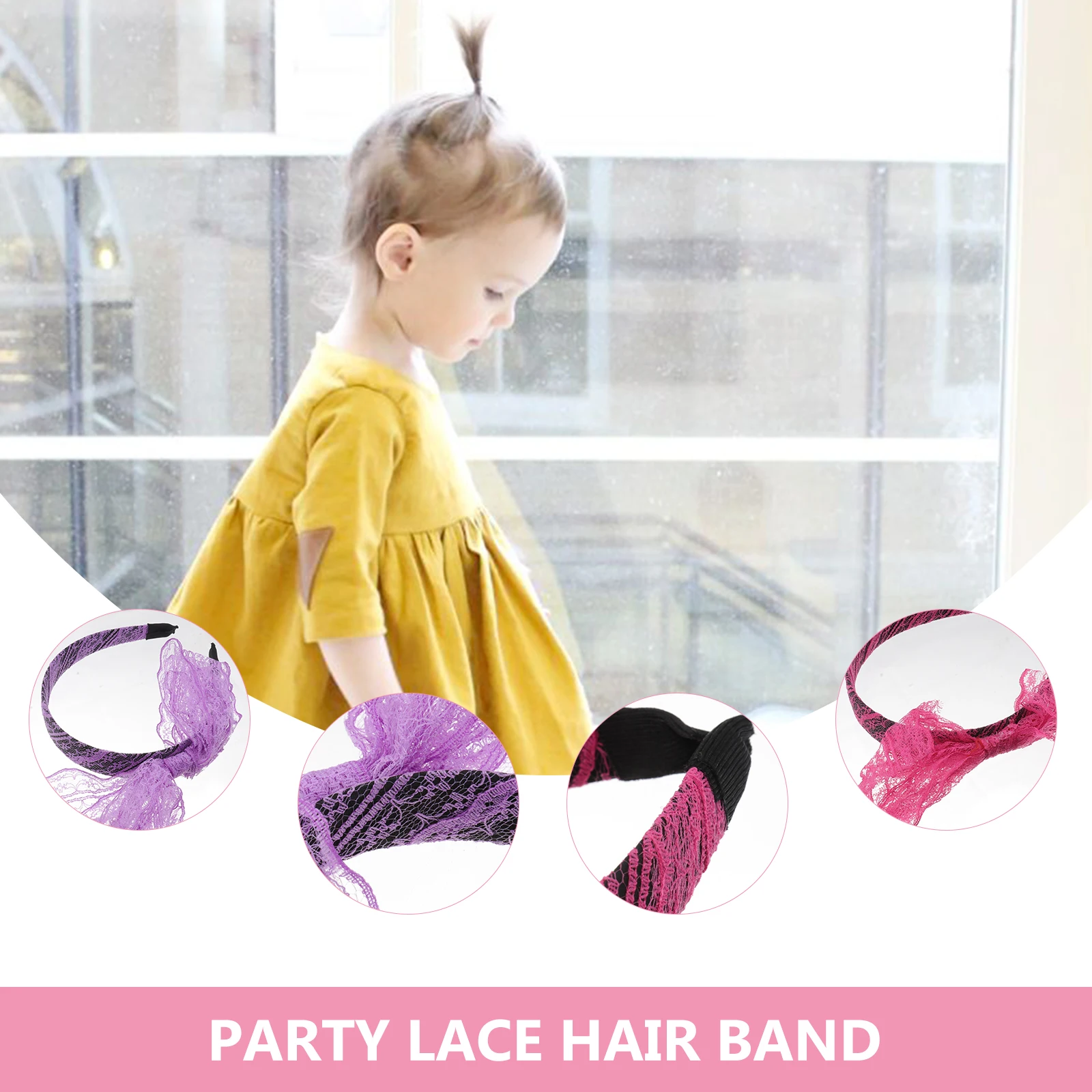 

2 pcs Lace Hair Hoop Headb Girl Headwear Headdress Party Decoration Make up Christmas Halloween Cosplay Adult Kids