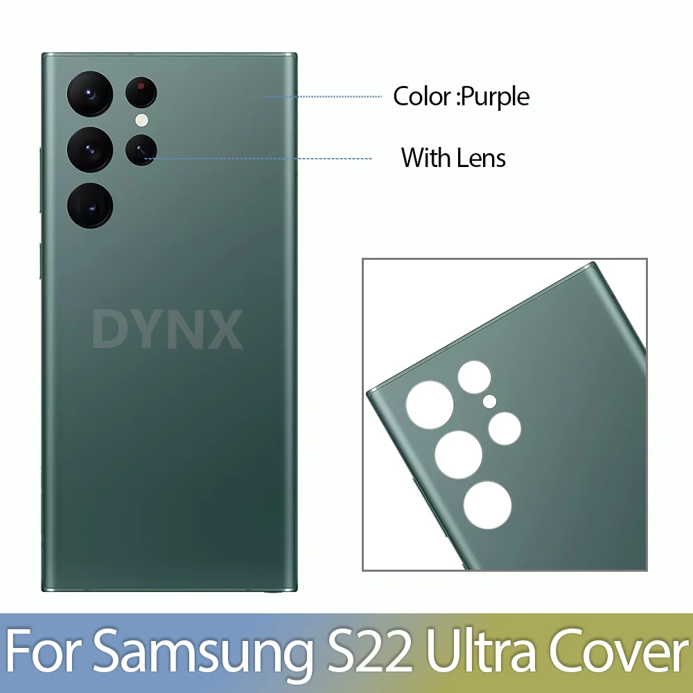 For Samsung Galaxy S22 Ultra Battery Back Cover 3D Glass Panel Rear Door Housing Case Camera Lens Replace S22U image 5
