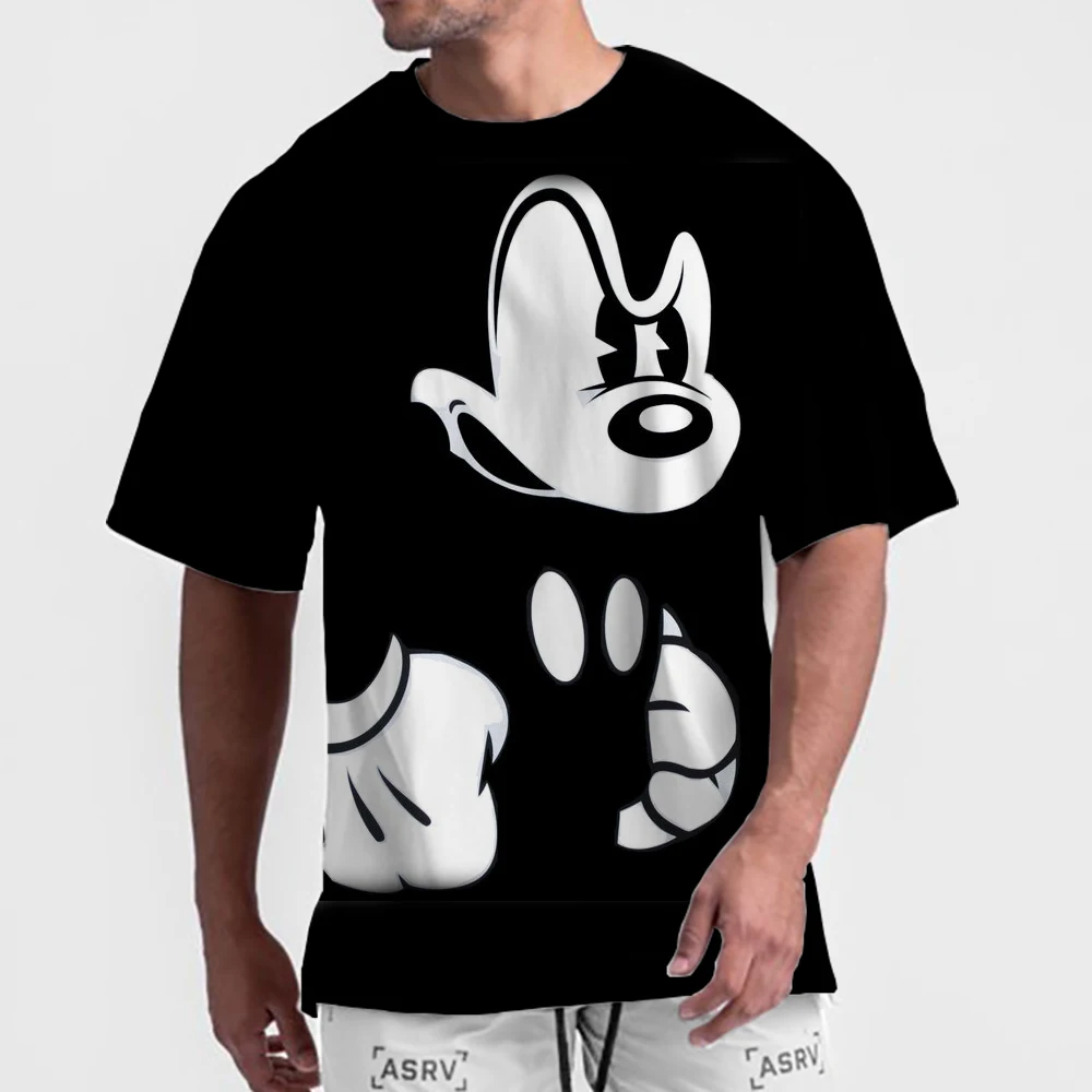 Disney Mickey Mouse 3d Print T-shirt New T-shirt Animation Top Summer Street Couple Parent-Child Short Sleeve Kids Summer Cool