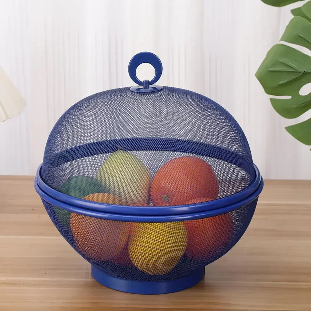 Mesh Fruit Basket with Lid Prevent Fly Stainless Steel Kitchen Drain Basket Vegetables Fruit Holder Kitchen Supplies 그물코 과일 바구니