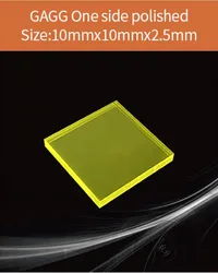 GAGG Ce Scintillation Crystal, GAGG Ce Crystal, GAGG Scintillator, Ce:Gd3Al2Ga3O12 Crystal, 10 X 10 X 2.5mm