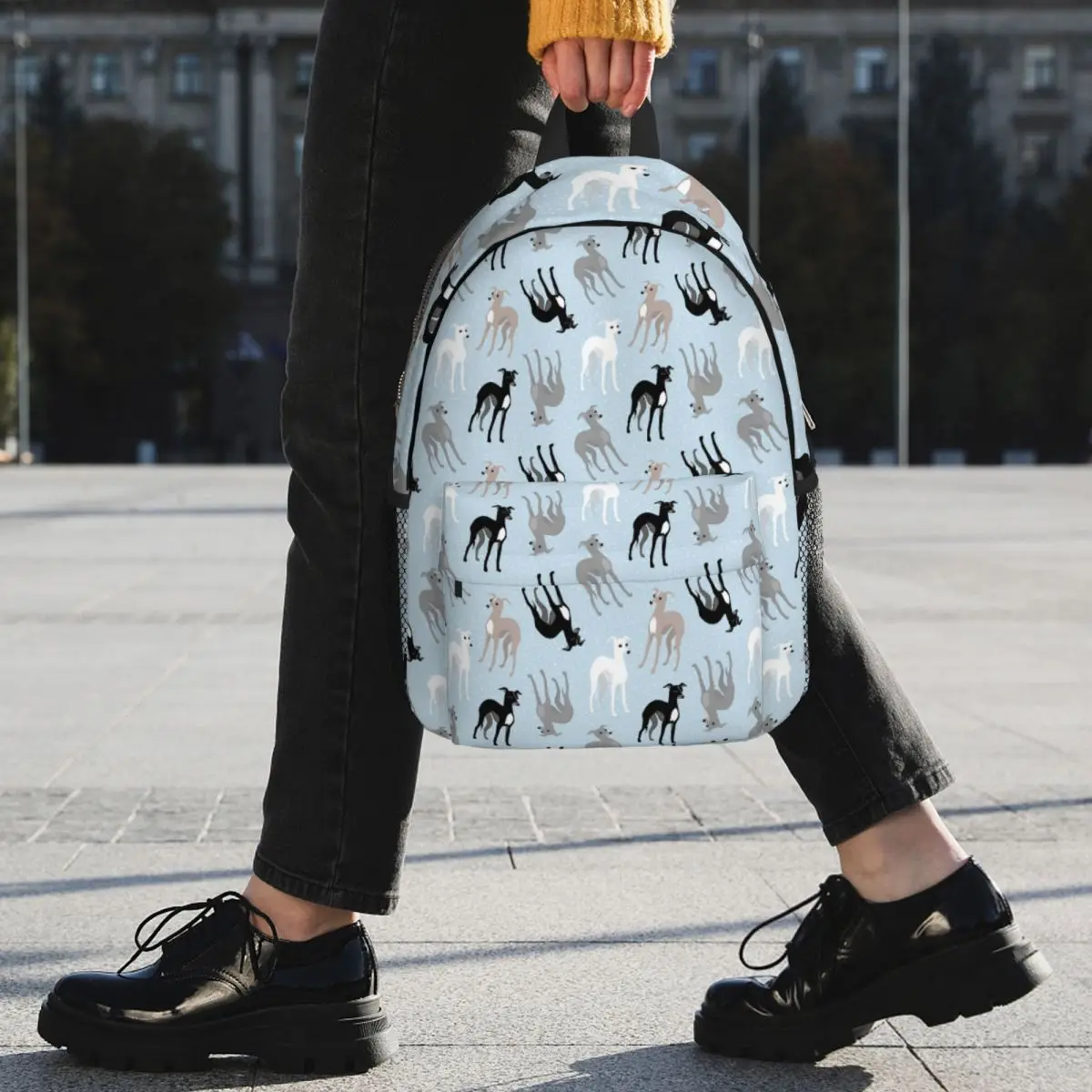 Italian Greyhound Themed Backpack Student BookBag Children School Bag Laptop Shoulder Bags for Boys Girls