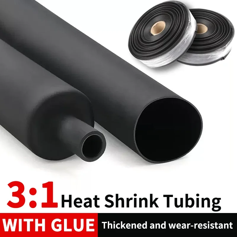 5/8/10M 3:1 Ratio Adhesive Lined Heat Shrink Wrapping Tube Kit Insulation Tubing Thermoresistant Tube