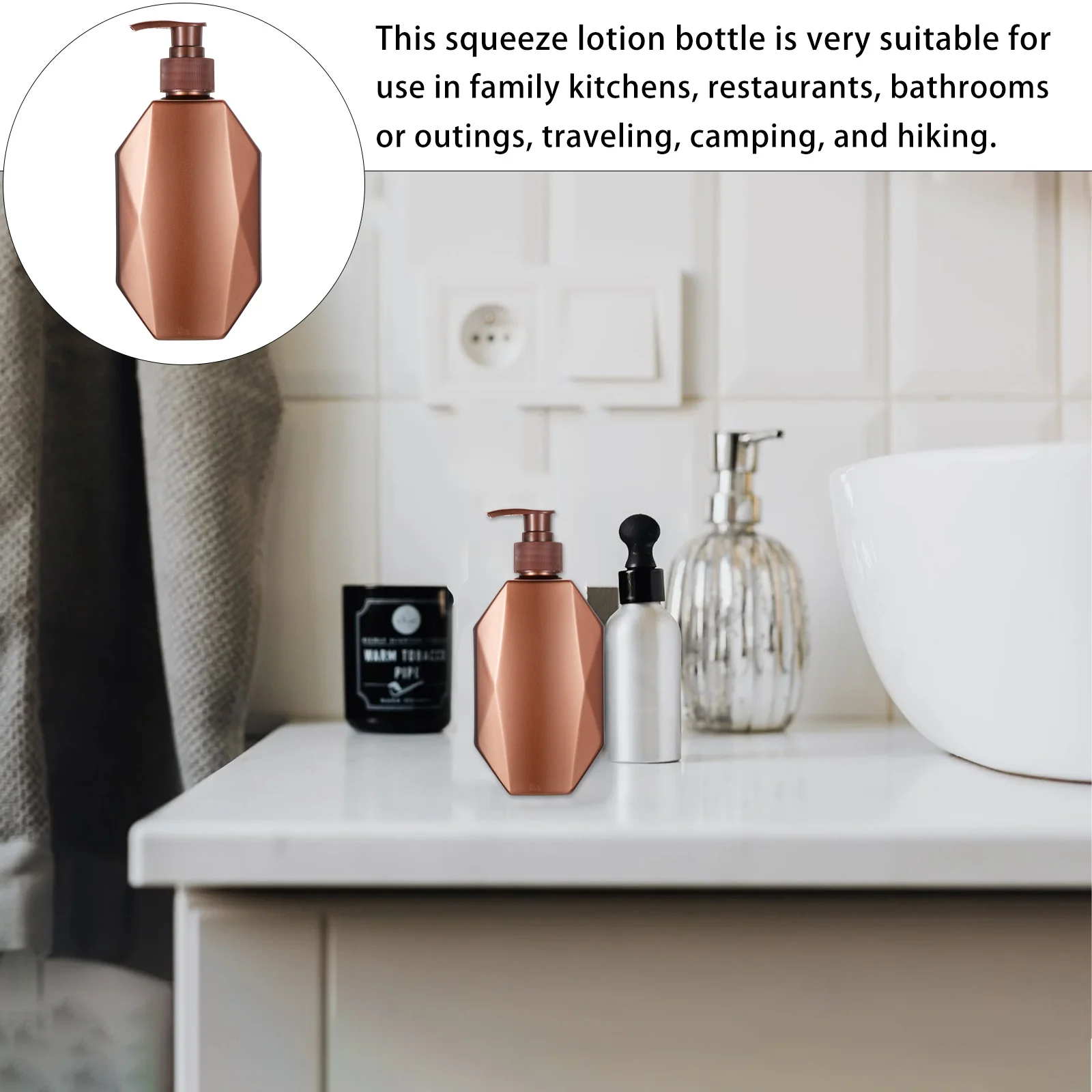 

8Pcs Refillable Pump Dispenser Bottles 300ml Empty Travel Lotion Containers Shampoo Body Wash Portable Bottles