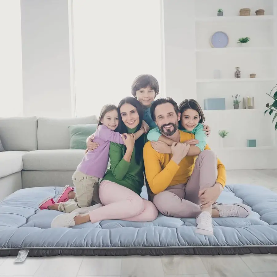 Colchón Futón, Colchoneta para Dormir en el Suelo para Adultos y Niños, Apto para Camping, Viajes por Carretera, Habitación de Invitados, Colchón Futón Japonés, Tamaño Queen