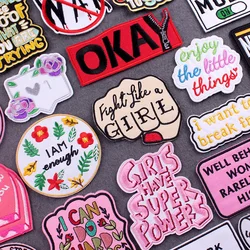 Feminism Patch Iron-On Patches For Clothing Stickers Letter Embroidered Patches On Clothes Slogan Patches With Iron Badges Decor