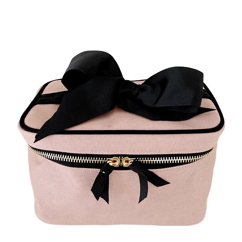 

Large Capacity Canvas Makeup Bag Portable Storage Pouch for Beauty Essentials Durable Cosmetic Bag with Zipper