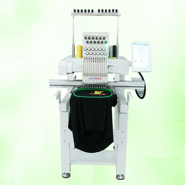 OEM مخصص جديد رئيس واحد Broderie Mquinas De Bordado تي شيرت الملابس قبعة آلة التطريز مع 12/15 الإبر