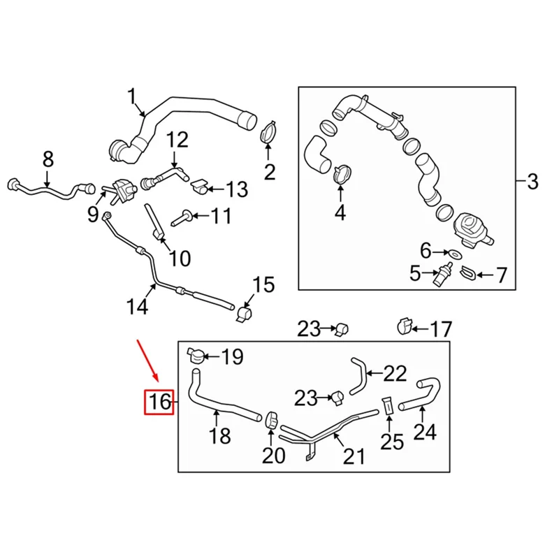 

95B122447,95B122447E Engine Coolant Reservoir Hose Replacement For Porsche Macan 95B 2014-2018