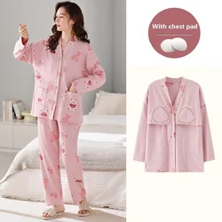 With Chest Pad 5XL Autumn Pyjamas Female Young Girl Pajama Sets Lovely V-Neck Cardigan Japanese Kimonos For Women Cotton Yukata