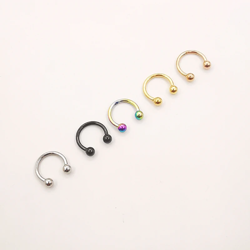 20 Pcs/Lot 16G Stainless steel Circular Barbells Horseshoe Lip Ring Eyebrow Nose Studs For Woman Man Body Piercing Jewelry