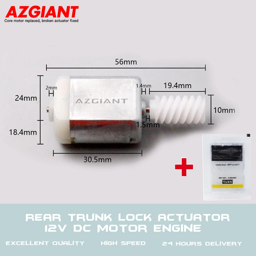 AZGIANT For Citroen C5  C4 Picasso 2008-2017 Rear Trunk Lock Actuator Assembly 12V DC Motor Engine Repair Tool