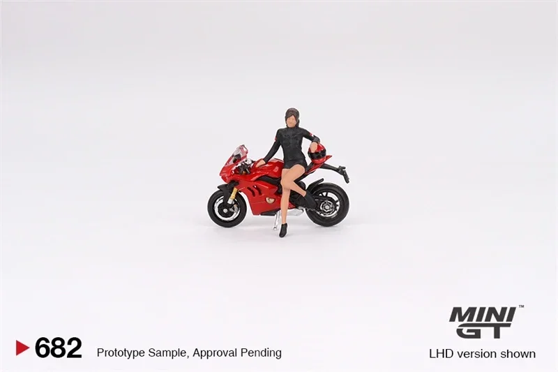 MINI GT 1:64 Ducat red Panigale V4 S w/ Ducat Girl Model motor