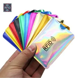 10pcs Anti Rfid Credit Card Holder Blocking Reader Lock Blocker Bank Cards Protector Shielding Bag Colorful Anti-theft Card Case