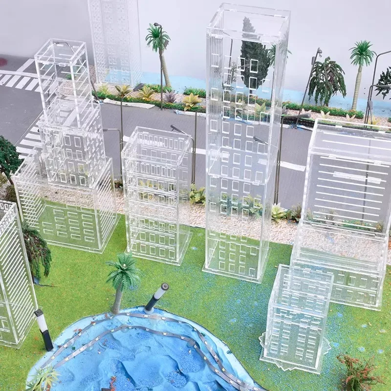 1:200 현실적인 투명한 고층 빌딩 모델 사무실 아파트 건축 디오라마 미니어처 도시 건물 레이아웃 장식 장난감