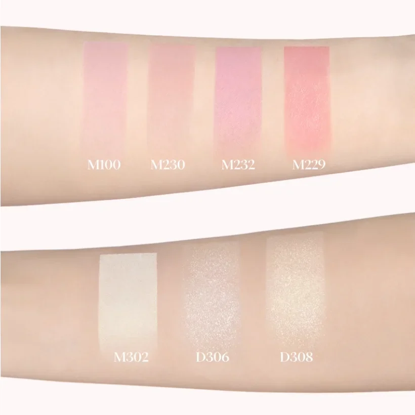 JOOCYEE Blush Monochrome Powder Blusher For Cheeks Highlighter Natural Matte Pink Light Makeup Clear And Transparent