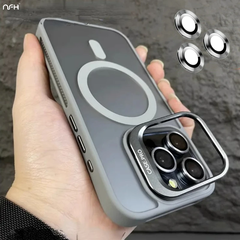 For iPhone 15 Pro Max Luxury Magsafe Magnetic Matte Phone Case For iPhone 11 12 13 14 16 Plus 17 Air