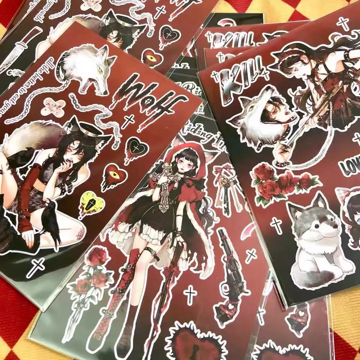 

Double transparent small square material sticker