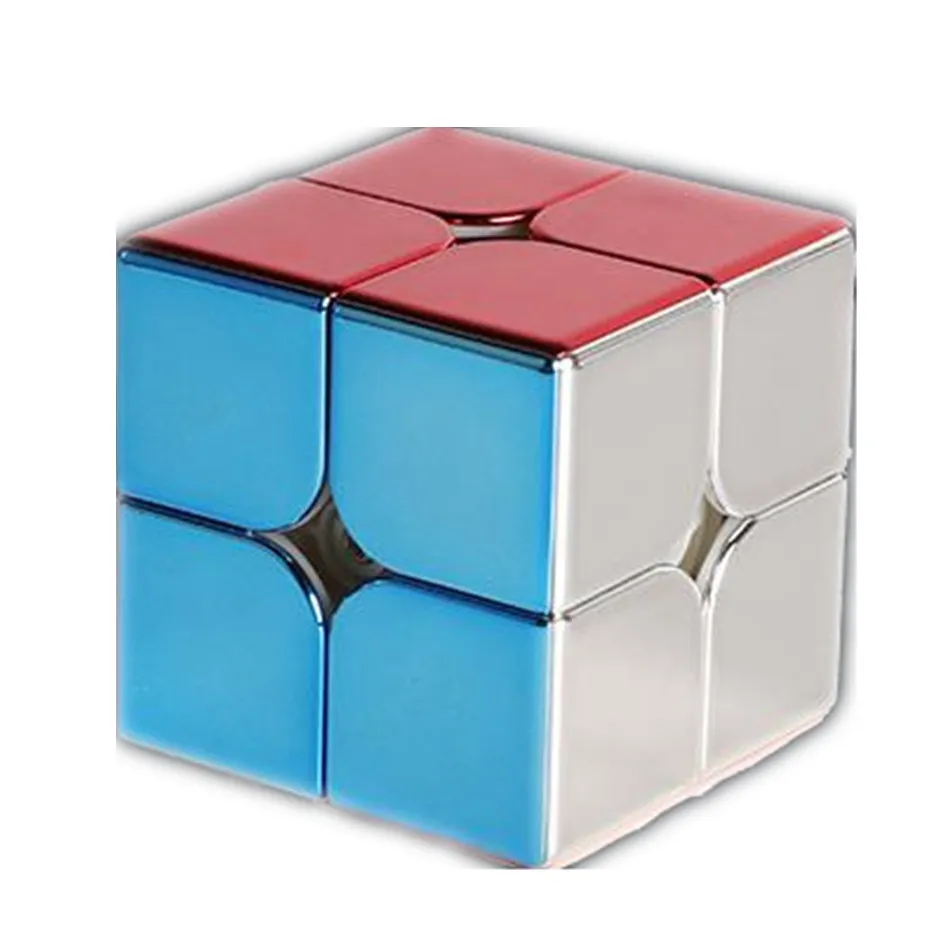 Plating Magnetic 2x2 Process Magic Cube Professional Speed Cube Cubo Magico Puzzle Toy For Kids Gift