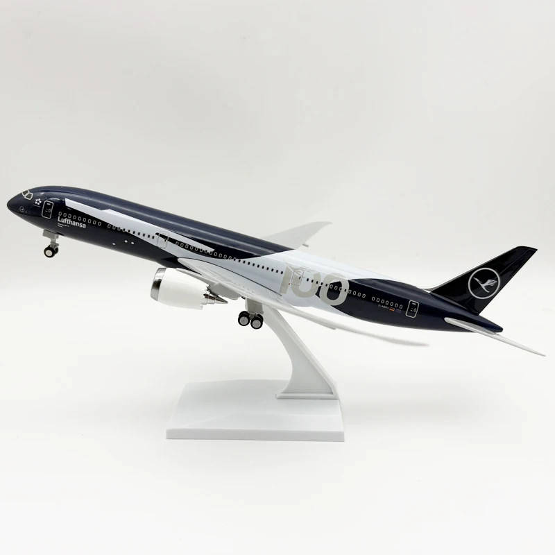 30cm Lufthansa 787-100th Anniversary Diecast Airplanes Resin Plane Model Kit With Landing Gear For Aviation Display Collectible