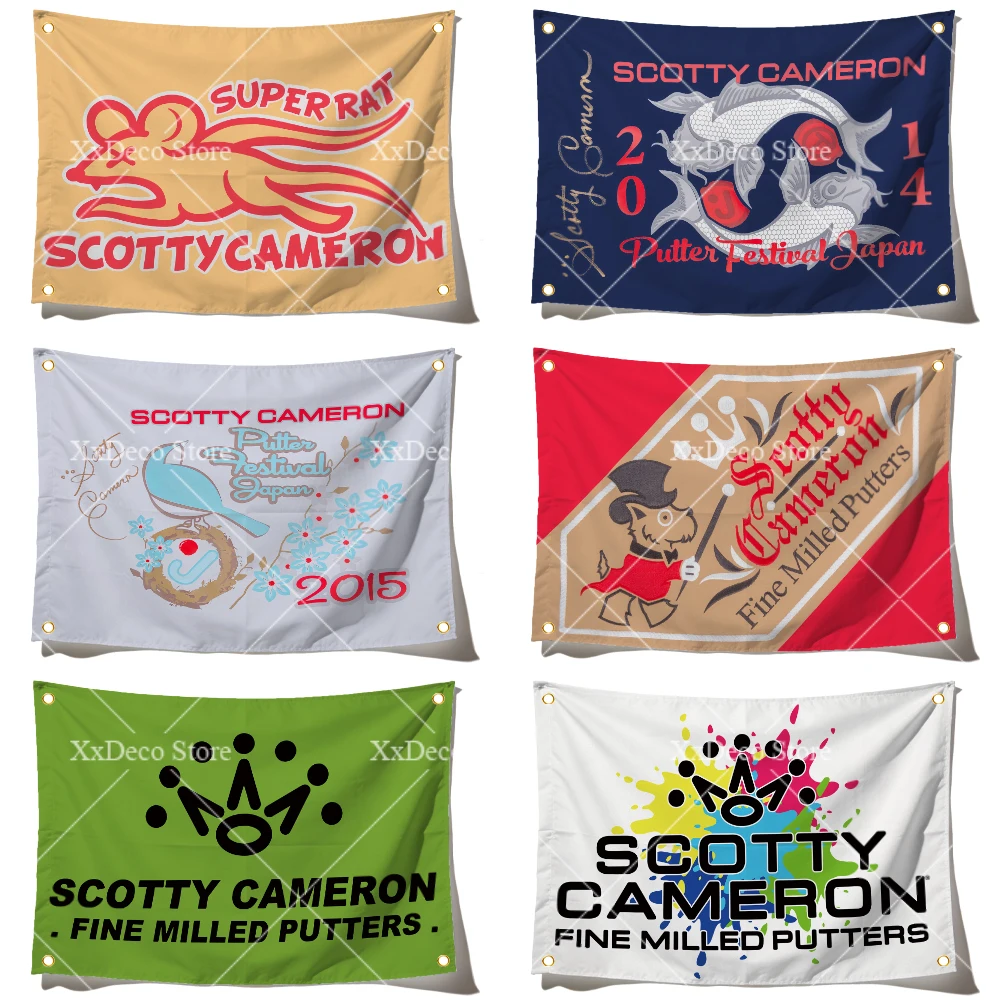 Tapeçaria de Bandeira Digital com Estampa de Anime Golf S-ScoTTY C-CameRONS, Padrão Criativo, Arte de Parede para Sala de Estar, Decoração para Festas e Ambientes Externos