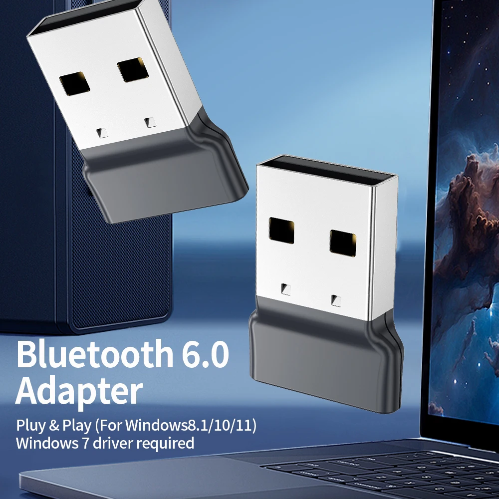 KEBIDUMEI USB Bluetooth 6.0 Dongle Adapter for PC Speaker Wireless Mouse Keyboard Music Audio Receiver Transmitter Bluetooth