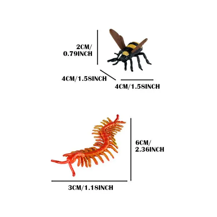 14 sztuk owady zwierzęta Model motyl konik polny pająk biedronka pszczoła figurki figurka zabawki edukacyjne dla dzieci pudełko na prezenty