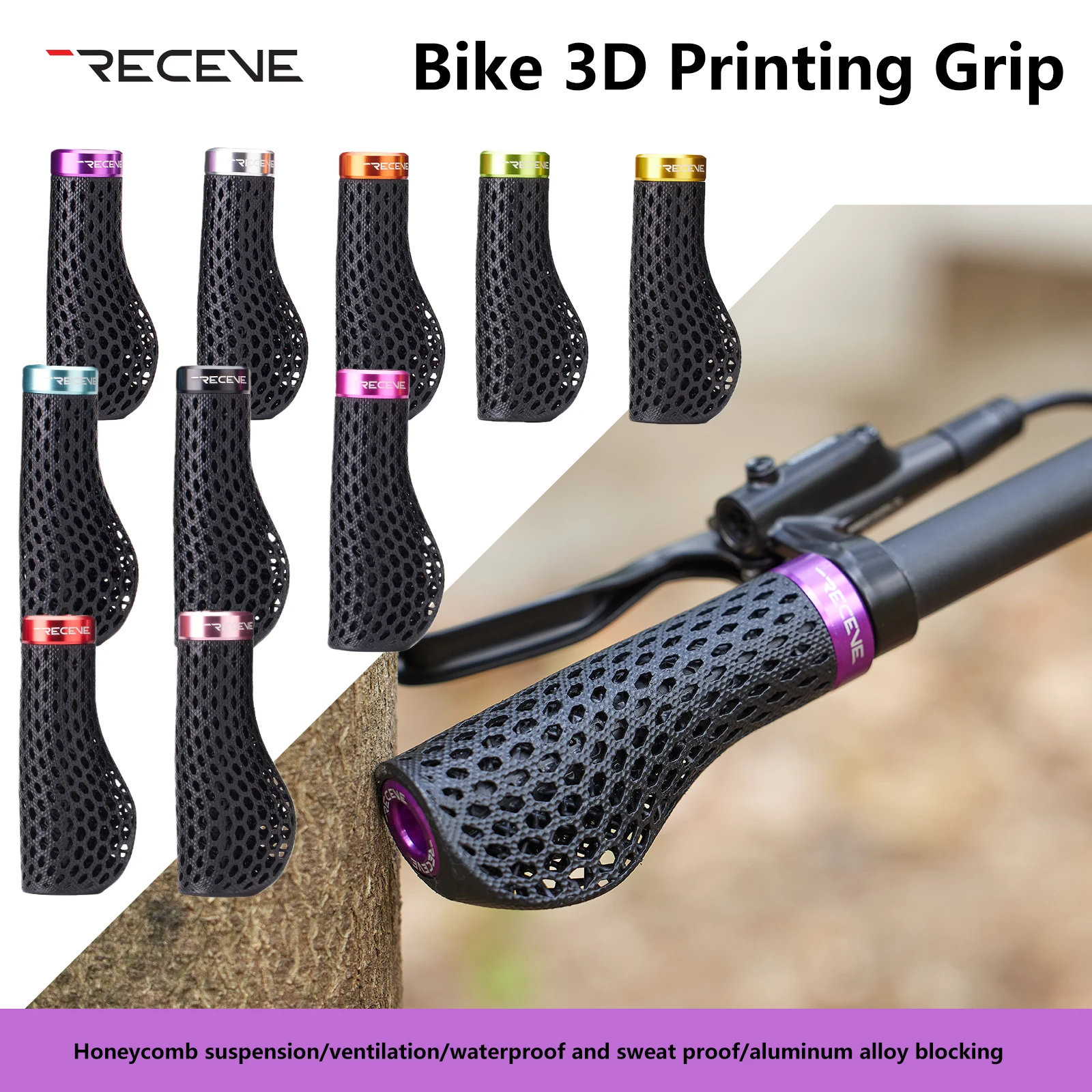 

Складные велосипедные ручки-грипсы с 3D-печатью, эргономичные, с заглушками из алюминиевого сплава для Brompton