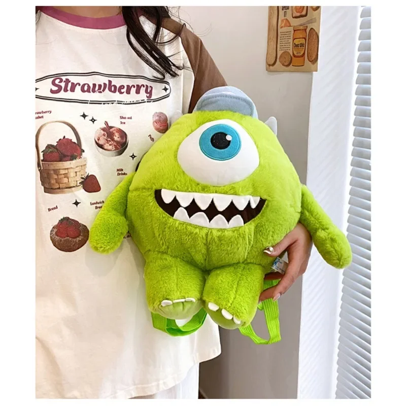 Disney Monsters University Backpack Cute Japanese Korean Plush Bag Mike Wazowski Backpack Schoolbag Cosplay Props Fashion Gifts