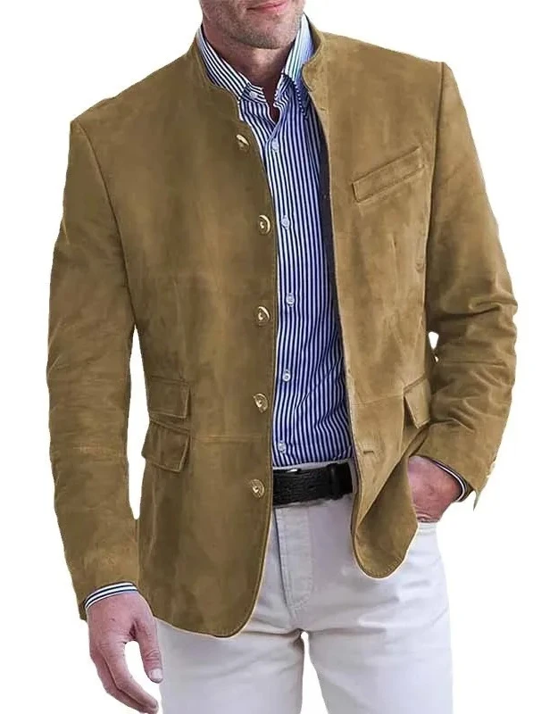 

Autumn and winter men's casual suede suit jacket