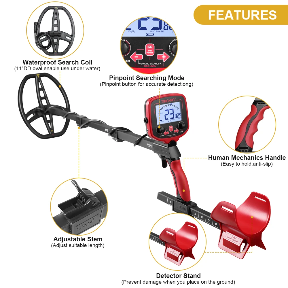 TX850 TX850L Metal Detector Underground Seeker Depth Scanner Search Finder Treasure Gold Nugget Hunter Detecting PinPointer