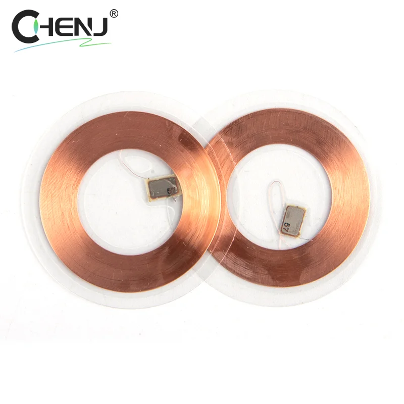 5Pcs 125KHz ID T5577 Writable Rewritable Copper Coil Coin Card Keyfob RFID Ultra-thin Cell Phone Access Card 38MM