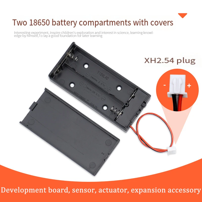 

2x18650 Battery Holder Case with Switch, XH2.54 & DC Plug, for LED Strip, Drone, DIY Projects, 3D Printer Power Supply