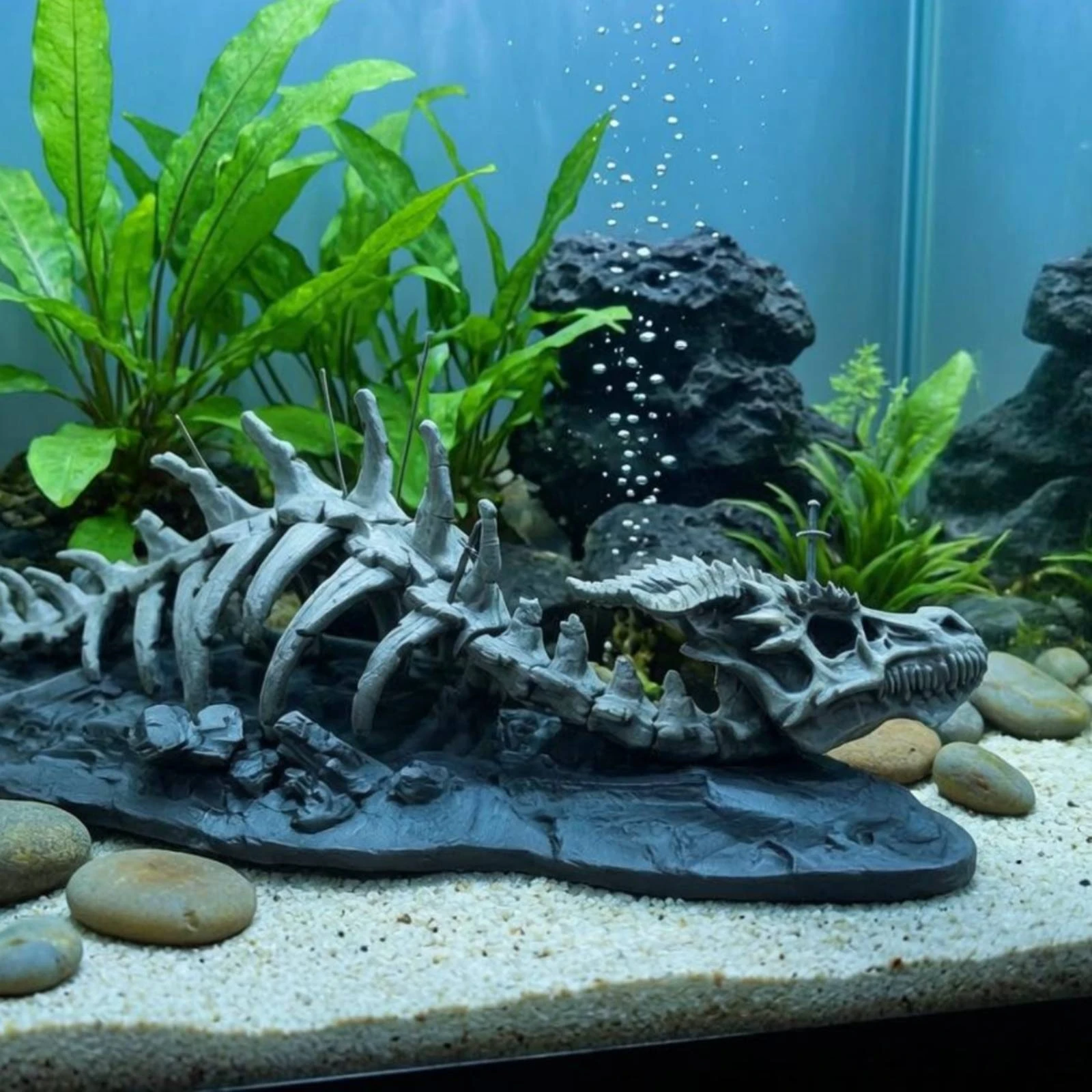 ornement-squelette-de-dragon-texture-decoration-d'aquarium-en-forme-d'os-de-dragon-base-foncee-pour-aquarium-prehistorique