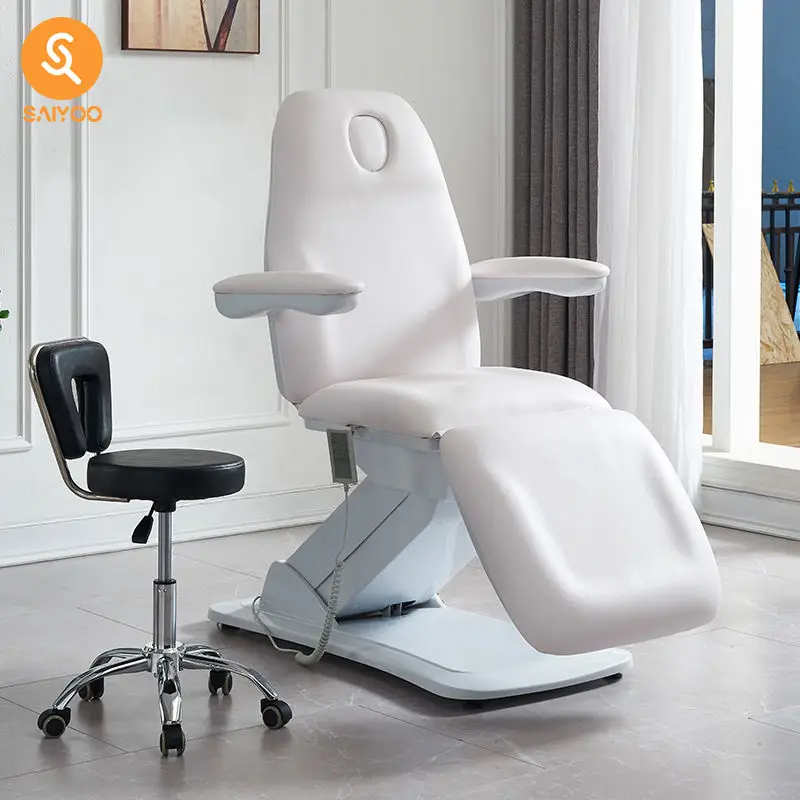 

Luxury White 3-Motor Electric Salon Massage Bed Adjustable Beauty Table