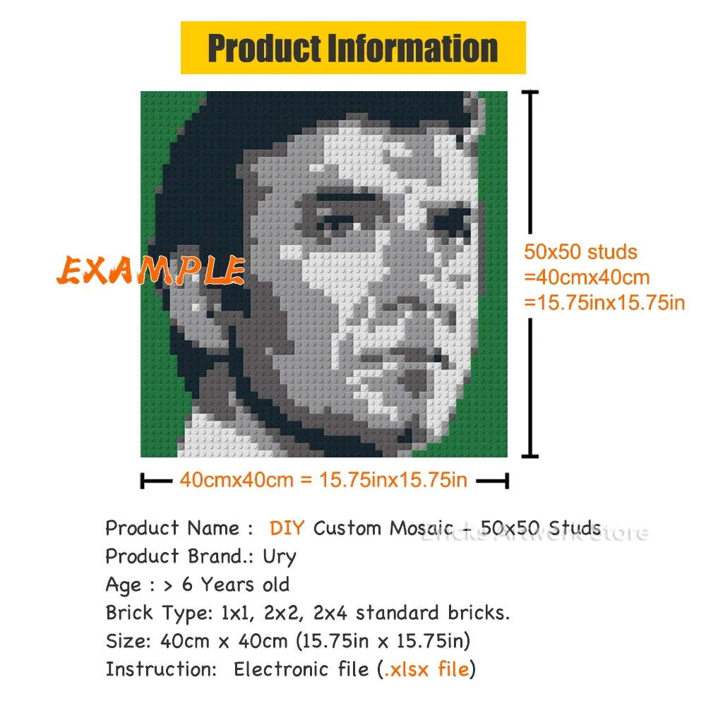 Photo Custom Pixel Art Mosaic DIY Diamond Painting MOC Set Personal Portrait Super Star Building Blocks Unique Gifts