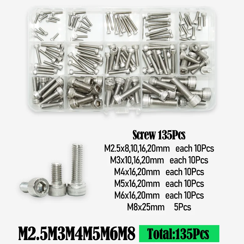 Innen sechs kant schrauben Set m2 m2, 5 m3 m4 m5 m6 m8 2,5 Edelstahl Vollzahn becher kopf Sechs kant Innen sechs kant mutter Maschinen schrauben – Detail 5
