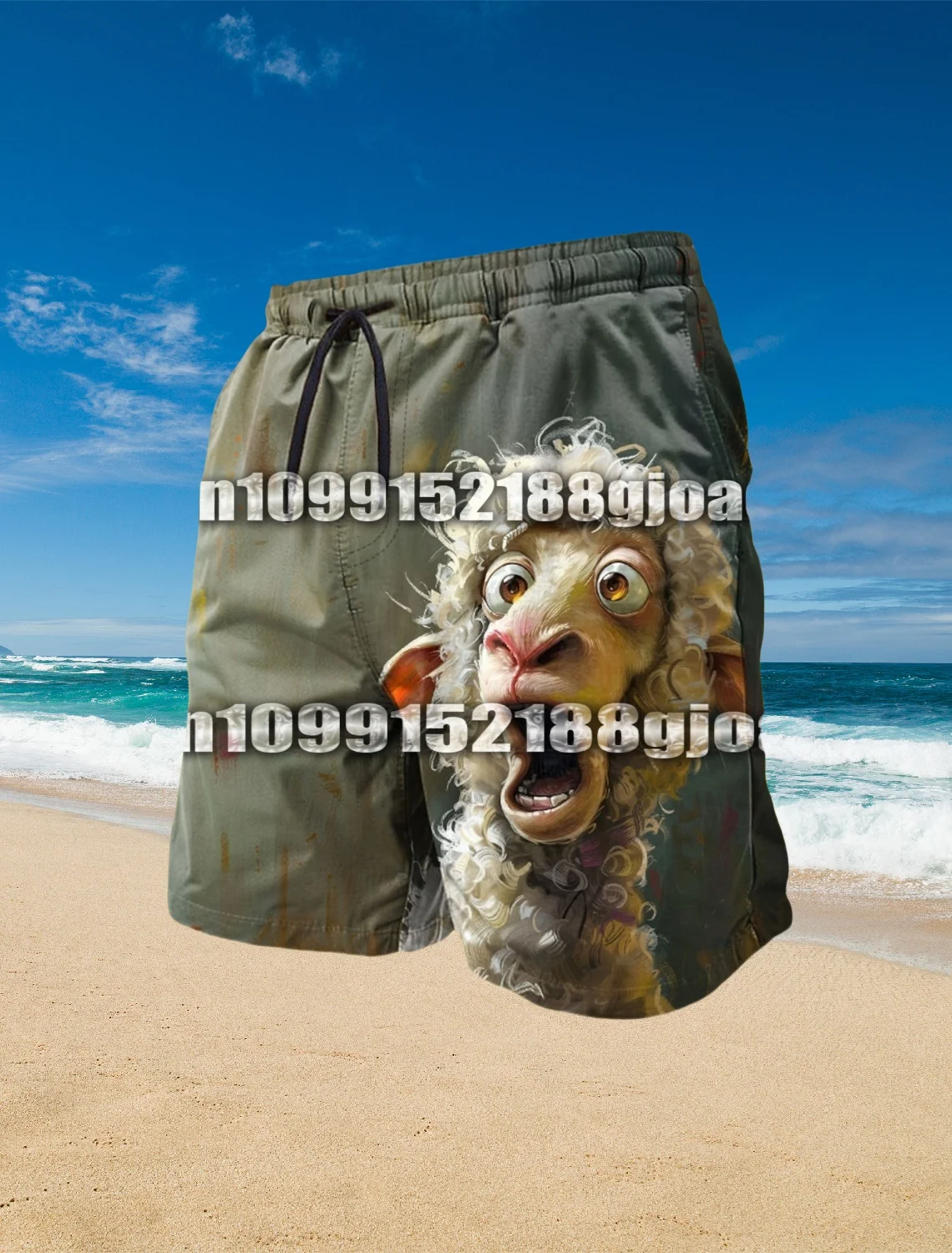 กางเกงขาสั้นสัตว์น่ารักสําหรับผู้ชายฤดูร้อนพิมพ์ 3D ที่ขายดีที่สุด, กางเกงขาสั้นชายหาดแห้งเร็วและระบายอากาศได้, กางเกงขาสั้นลําลอง